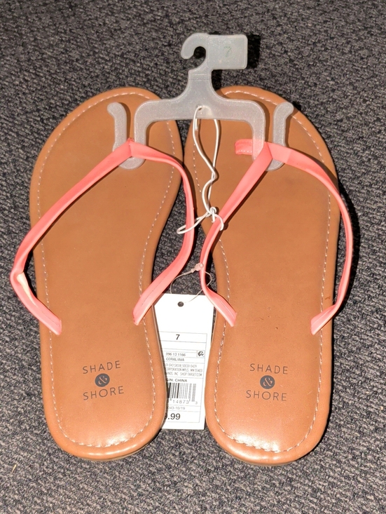 Shade & Shore Shoes - Shade & Shore Coral Strap Brown Footbed Women's Sandals